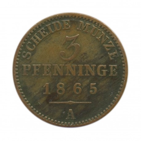 NIEMCY - PRUSY 3 pfennig 1865 A