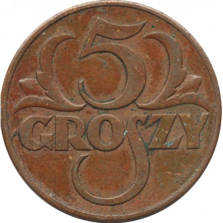 II RP, 5 groszy 1938 rok, stan 2-