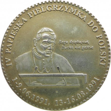 Medal IV Papieska pielgrzymka do Polski Jan Paweł II