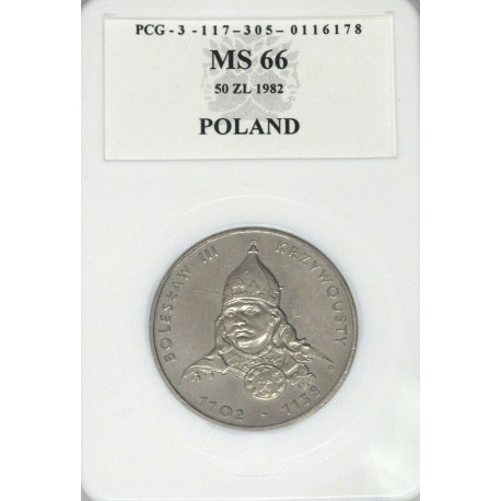 50 zł, Bolesław III Krzywousty 1102-1138, MS66 1982