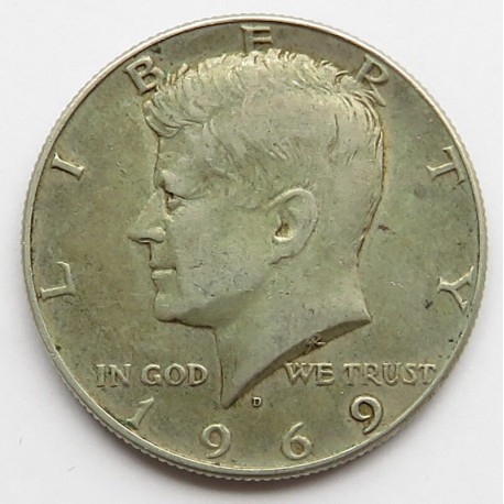 USA, 1/2 dolara Kennedy 1969, srebro