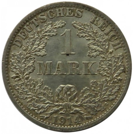1 marka, Niemcy, 1914, srebro, stan 2