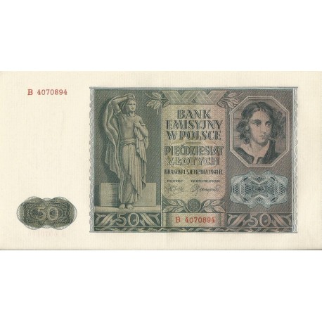Banknot 50 złotych 1941 stan 2+, B 4070894