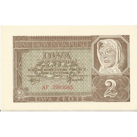 2 złote 1941, Seria AF 3980065, stan 2+