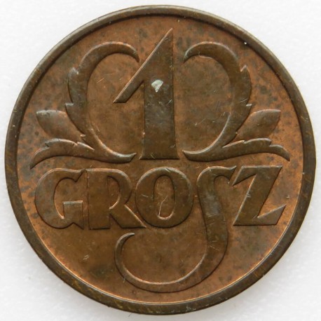 1 grosz, 1936, stan 2-, piękny połysk