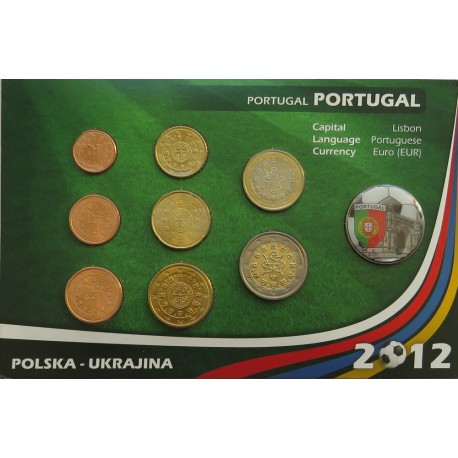 Monety obiegowe PORTUGALIA Euro 2012 Polska - Ukraina + medal
