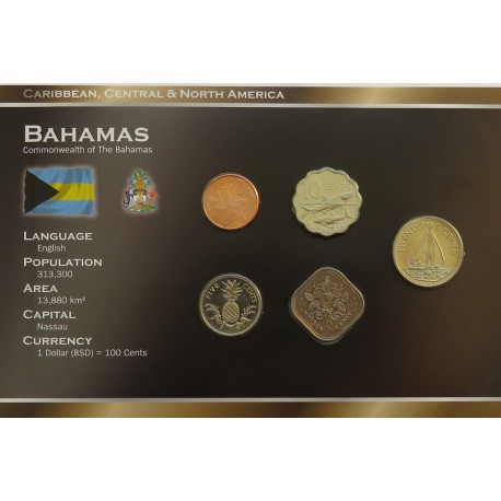 Zestaw monet obiegowych Bahamy - od 1 centa do 25