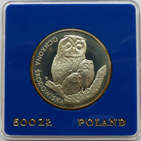 500 zł, Sowa z młodymi, 1986 r.