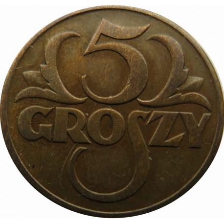 5 groszy 1938 rok, stan 2+