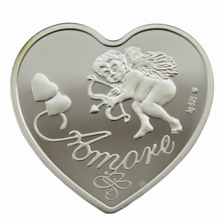Numizmat srebrny Amore - kształt serca Ag925
