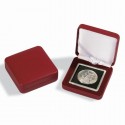 Czerwone etui na monetę w dowolnym rozmiarze + kapsuła (od 14 do 41 mm)