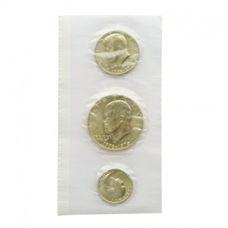 USA zestaw 3 monet 1976 Ag, 25 centów, 50 centów, 1 dolar