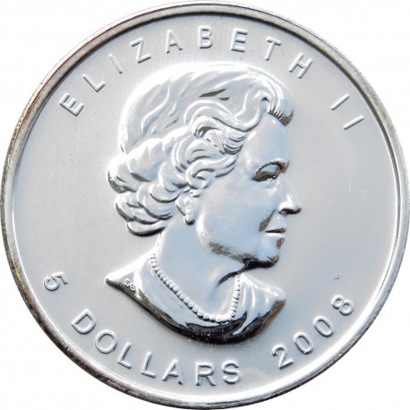 Kanada 5 dolarów Liść klonu, 2008, Ag999, 1OZ