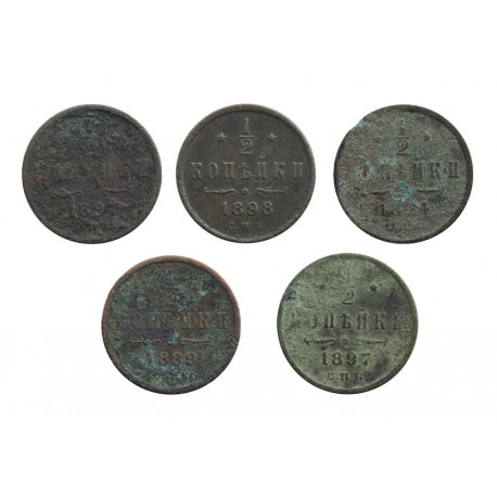 Rosja 5 x 1/2 kopiejki, 1889-1898