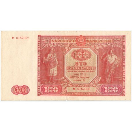 100 złotych 1946, Seria M 5152002, stan 3-