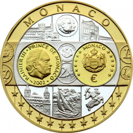Medal wspólna waluta euro - Monako - 20g AG 999