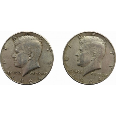 USA 2 x ½ dolara, 1964 srebro