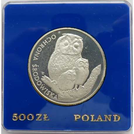 500 zł Sowa Ochrona środowiska 1986