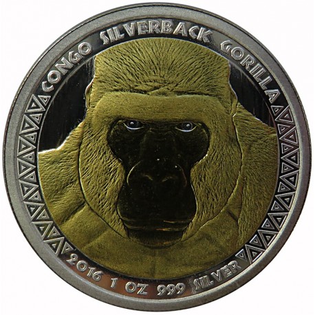 Kongo, 5000 franków GORYL, srebro 999, 1 oz, 2016 r.