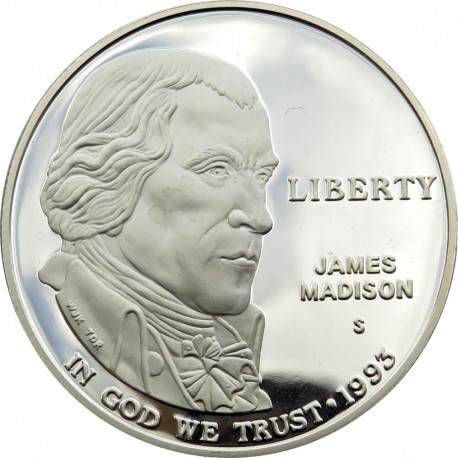 Dolar Liberty JAMES MADISON 1993 + certyfikat