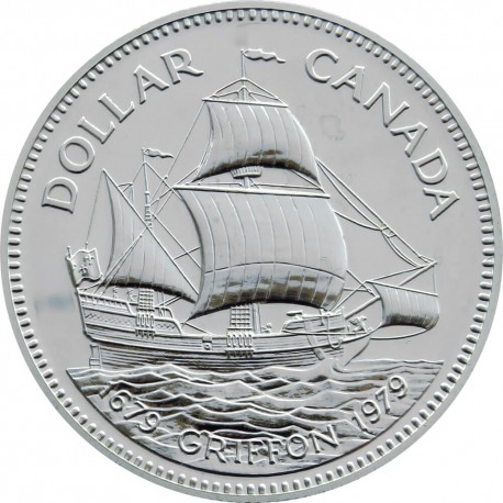 1 Dolar - Żaglowiec Gryf 1979r. - Kanada + certyfikat