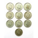 LOT 10 x 1/2 dolara Kennedy 1964-1969 srebro