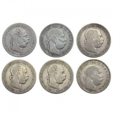 6 x 1 korona, roczniki 1893-1899, Austro-Węgry
