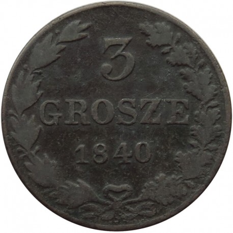 Królestwo Polskie 3 grosze 1840, stan 3