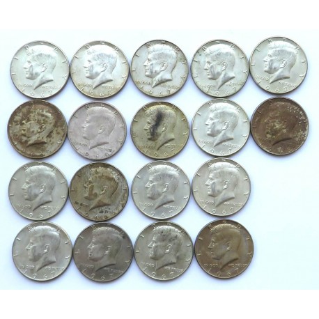 USA 2 x 1/2 half dollar Kennedy Liberty 1971, 1974