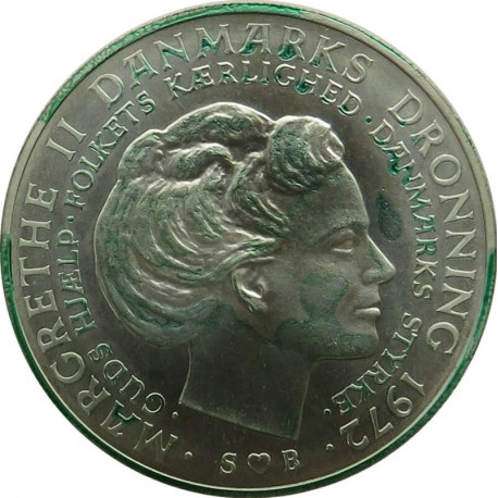 Dania 10 koron, 1972 Śmierć Fryderyka IX i wstąpienie Małgorzaty II na tron