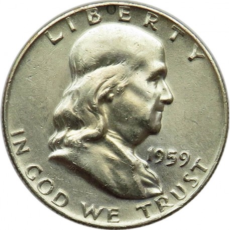 USA, 1/2 dolara 1959 - Franklin, piękny połysk
