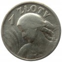 1 złoty 1925, żniwiarka kropka po dacie, stan 3