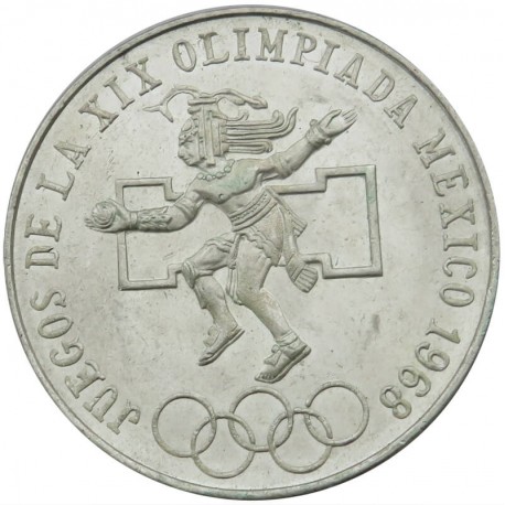 Meksyk 25 peso, 1968, Ag 0.720 Igrzyska XIX Olimpiady