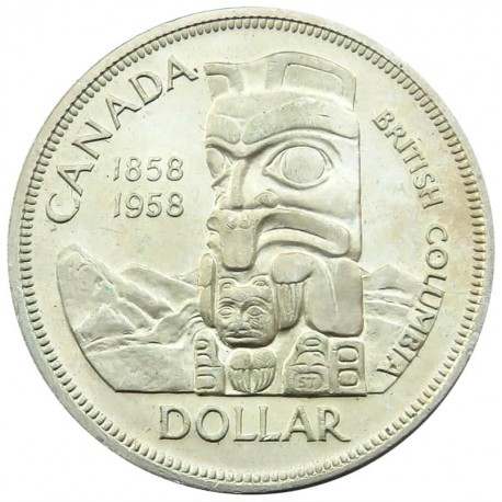 Kanada 1 dolar, 1958 100 rocznica - Założenie Kolumbi Brytyjskiej