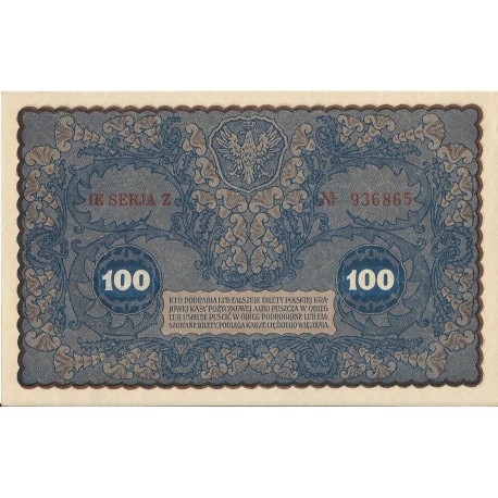 100 marek 1919 stan 1-, IE Serja Z nr 936865