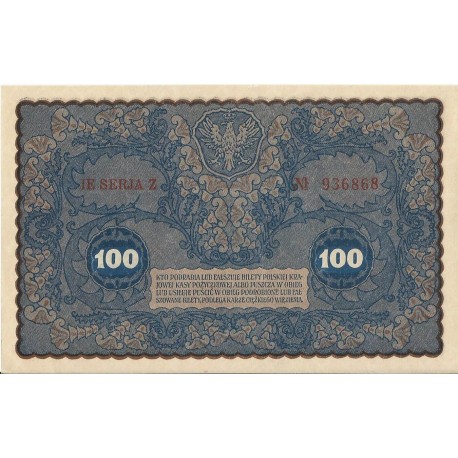100 marek 1919 stan 1-, IE Serja Z nr 936870