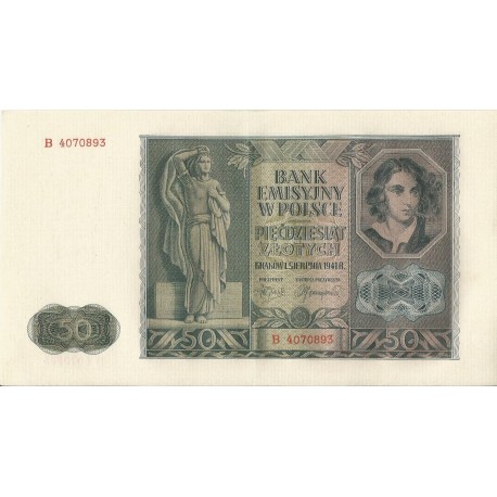 Banknot 50 złotych 1941 stan 2+, B 4070893