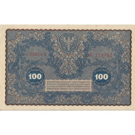 100 marek 1919 stan 3, IC Seria E nr 119402
