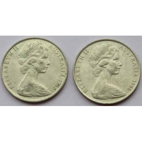 Australia, 2 x 50 centów 1966, stan 2+