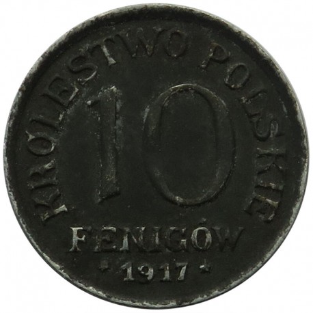 10 Fenigów 1917 FF Królestwo Polskie stan 2