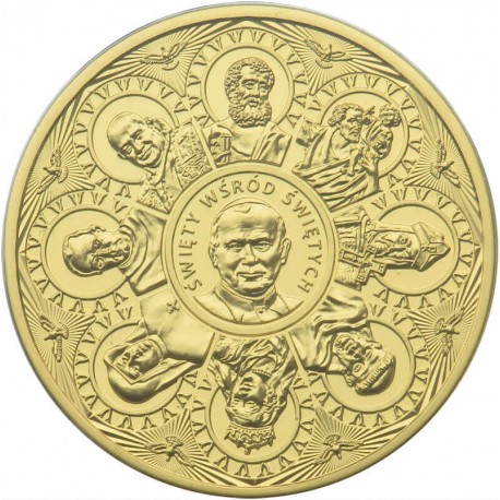 Polska, medal Jan Paweł II, Święty wśród świętych, platerowany