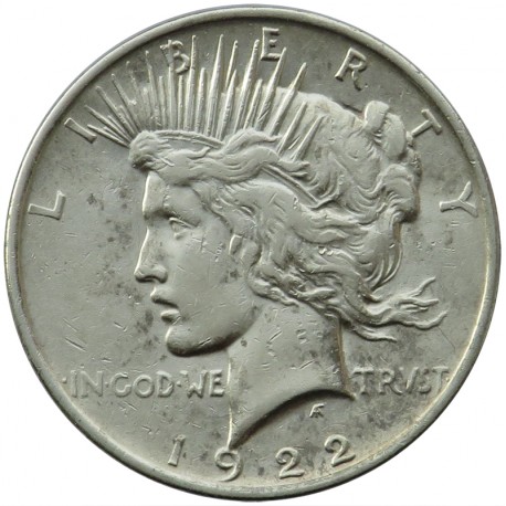 USA, 1 dolar 1922, Peace Dollar bez znaku