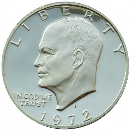 USA 1 dolar, 1972 S, Srebrny dolar Eisenhowera, stan 1-