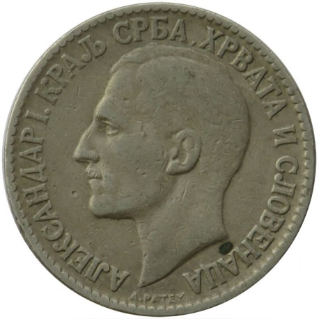 Jugosławia 2 dinary, 1925, bez znaku menniczego, stan 3