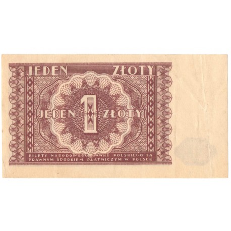 Banknot 1 złoty 1946 rok - stan 2