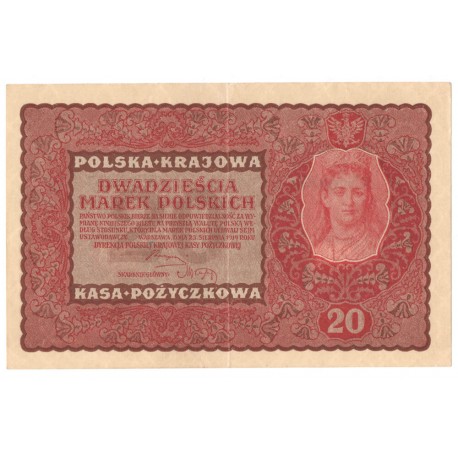 20 marek polskich (PKKP) 1919, stan 3+, II Serja EK 238,453