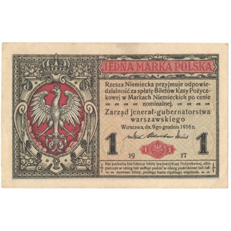 1 marka polska 1916, Jenerał, Seria A 7319176 stan 2