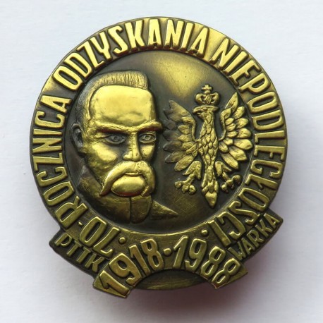 Odznaka 70 Rocznica Niepodległości, Piłsudski PTTK Warka, 1988