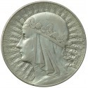 10 złotych, Głowa kobiety, 1932 ze znakiem, stan 3+