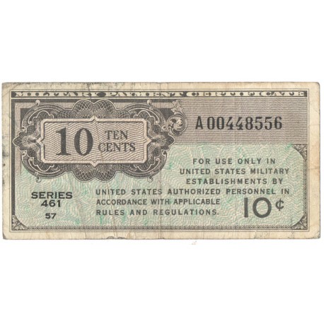 Siły wojskowe USA, banknot zastępczy 10 centów